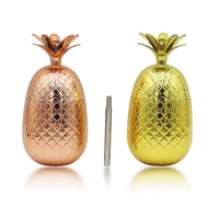 Gobelet à paille 450 ml, motifs Ananas, Fraise, Citron, créatif, pour enfants, bars de fête, cocktail fantaisie pour festivals