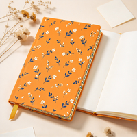 Carnet A5 à couverture rigide en gros, journal floral, couverture personnalisée, pages intérieures et impression des bords, cadeau