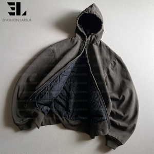 Veste <span class=keywords><strong>de</strong></span> travail LARSUR en toile <span class=keywords><strong>de</strong></span> <span class=keywords><strong>canard</strong></span> épaisse délavée et vieillie, doublée en sherpa, style Detroit, pour charpentier et ouvrier - Product Image 4