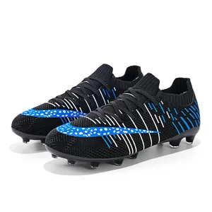 Men Football Boots China Online Kids Black Knitted Fg Low Mesh Studs Sports soccer Shoes