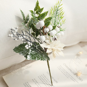 Giáng sinh màu đỏ Berry cành gốc giáng sinh màu Đỏ Berry thân cây nhân tạo Burgundy Berry Picks cho cây giáng sinh trang trí - Product Image 2