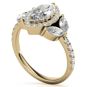 SGARIT <strong>Jewellery</strong> 24K <strong>Yellow</strong> Gold 12*6 Mm Marquise Cut 2Ct Vvs Moissanite Diamond Wedding Engagement Ring Jewelry for Women - Product Image 3