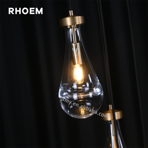 Lustre rond en verre RHOEM pour escalier, lustre de salon, lustre rond de villa, lampes de luxe, décoration intérieure - Product Image 6
