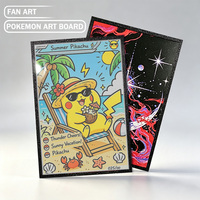 Kartu Seni Pokemon Ukuran A6 Anime Jepang, Lucu dan Unik, Premium Segel, Kartu Seni Penggemar TCG Pikachu, Paket Misteri Bahasa Inggris, Permainan Papan