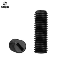 Vis sans tête à fente, métrique, M3-M8, tête en nylon noir, isolée, à extrémité plate, vis de fixation