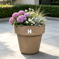 Jardinière classique minimaliste conique en métal, pot de fleurs avec logo personnalisé thermolaqué pour hôtel, patio, jardin (vente en gros)