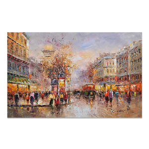 Peinture 3D épaisse <span class=keywords><strong>sur</strong></span> toile, impressionniste, paysage urbain de <span class=keywords><strong>Paris</strong></span>, texture lourde, peinte au couteau, par un fabricant chinois - Product Image 1