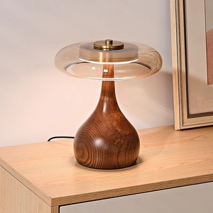 <b>Table</b> Lamp Wooden Base Glass Shade E27 LED Eye Caring For Bedroom Living Room <b>Study</b> - Product Image 1