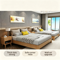 Meubles modernes en bois massif, lit moelleux Queen Tatami, style japonais avec rangement