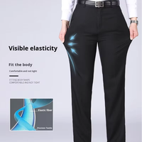 Pantalon de Costume Homme Slim Fit Formel Respirant Infroissable à Devant Plat pour Bureau et Mariage – Vente en Gros