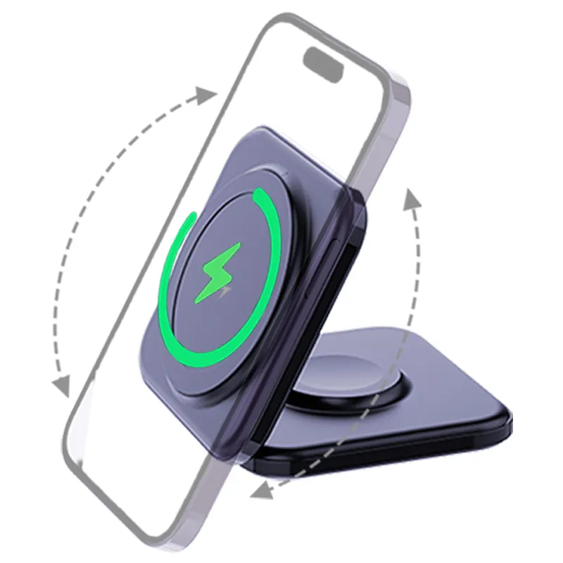 Best selling products 2024 Foldable Charging Station 15W Wireless charger For iphone Multi Device Charge For Watch Mini Travel