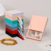 Boîte en carton blanc en stock, boîte de présentation flottante, boîte à bijoux minimaliste à tiroir coulissant, boîte de rangement pour colliers et bagues