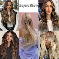 Extensiones de Cabello Calyia con Hilo Invisible, Extensiones de Cabello Natural Humano en Paquetes de 24 Pulgadas y 80g, Lisas, con Clip