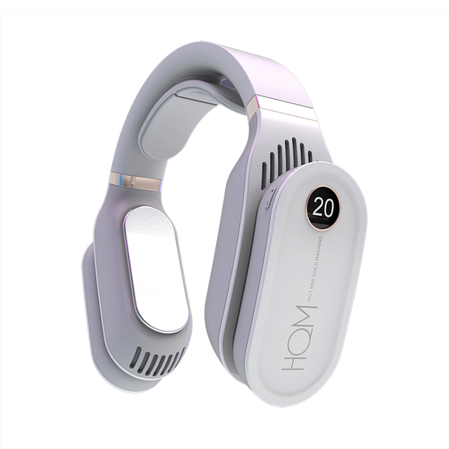 Rechargeable Outdoor Bladeless Rapid Cooling air Conditioner Hanging Portable USB Neck Heater Warm and Cool 2 in 1 Fan Device
