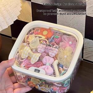 Boîte de rangement d'accessoires de cheveux pour enfants en plastique de grande capacité pour les épingles <span class=keywords><strong>à</strong></span> cheveux des filles Headropes <span class=keywords><strong>Bijoux</strong></span> Little Girl's Hair Headwear - Product Image 4