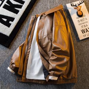 Veste en cuir PU vintage 2025 pour homme, veste de travail tendance et cool pour le printemps et l'automne |   Couleur et style personnalisables - Product Image 3