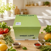 Boîte de présentation de gâteaux transparente verte en gros avec couvercle, vitrine à pâtisserie carrée en PET, boîte cadeau pour desserts de boulangerie
