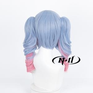 Perruque de <span class=keywords><strong>cosplay</strong></span> N.D. marron clair, fabriquée à la machine, en fibre haute température, résistante à la chaleur, avec bonnet en filet rose (taille moyenne, densité 130 %) - Product Image 2