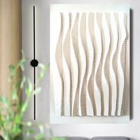 Peinture murale 3d minimaliste moderne décoration d'hôtel de salon art mural peinture en relief d'art de texture blanche faite à la main