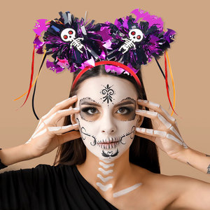 Diademas con Borlas de Colores para Halloween FEIQU, Diademas para el Cabello con Diseño de Fantasmas, Festival, Fiesta de Disfraces, Araña, Calabaza, PET+Feltro - Product Image 2
