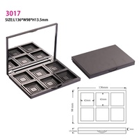Étui de poudre à reflets lumineux, emballage cosmétique personnalisé avec miroirs, peut mettre 6 couleurs, fard à paupières