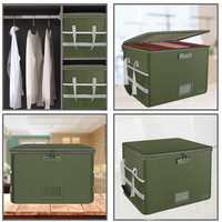 Boîte de rangement imperméable à grande capacité verte avec poignée, boîte de classement ignifuge pliable A4