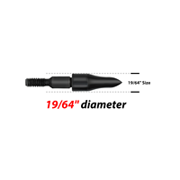 Colle en acier inoxydable dans les pointes de balle ID 6.2mm 0.244 "pour arbres de flèches en carbone avec section d'extrémité cassable 12/paquet