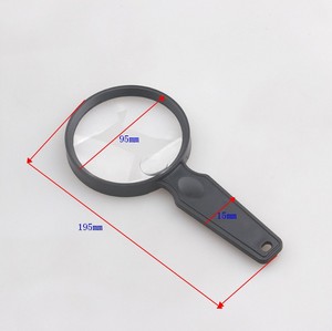 90 मिमी प्लास्टिक हैंडहेल्ड डबल लेंस मैग्निफायर, फ्लैट हैंडल के साथ और हैंगहोल 3x/10x जेब पढ़ने वाला ग्लास - Product Image 3