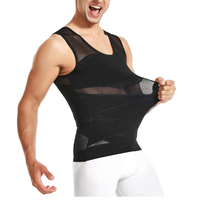 Débardeur de compression respirant en nylon/élasthanne à séchage rapide pour homme, soutien dorsal et amincissement de la poitrine, pour gynécomastie