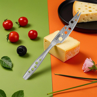 Ensemble de couteaux à fromage en acier inoxydable écologique, lavable au lave-vaisselle, métal de qualité alimentaire, marque JUNQIN, modèle MO-7095, pour la cuisine et l'extérieur