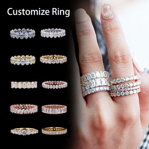 <span class=keywords><strong>Bague</strong></span> de <span class=keywords><strong>mariage</strong></span> en diamant 10K 14K 18K <span class=keywords><strong>or</strong></span> 2mm DEF VS coupe ronde en vrac diamant cultivé demi <span class=keywords><strong>bague</strong></span> d'éternité - Product Image 6