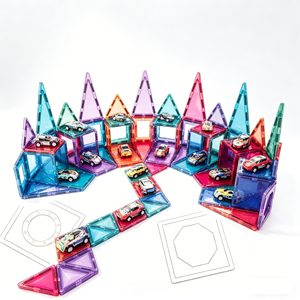 Gran Oferta: 108 Placas Magnéticas de Diamante de <span class=keywords><strong>7</strong></span>.5CM, Plástico ABS, Juguete Educativo DIY para Niños, Kit de Estacionamiento para Construir y Jugar - Product Image 3