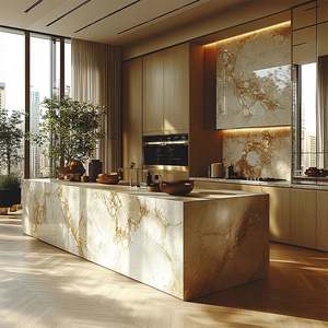 Custom Stainless Steel Kitchen Island Cabinet with Melamine Board <b>Drawers</b> Modern Design Sink Ready Factory Price - Product Image 1