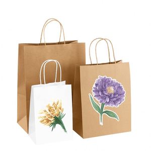 Bolsas de Papel Kraft para Compras, con Asas, Lisas, Color Marrón, en Tamaños Pequeño, Mediano y Grande, para Mercancía, Regalos y Comestibles, Venta al Por Mayor Personalizadas - Product Image 1