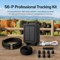 GUPTOMES Dispositivo GPS Solare Potente per Tracciamento, Impermeabile, Antifurto, 4G, per Bestiame, Mucche, Pecore, Modalità di Posizionamento GSM