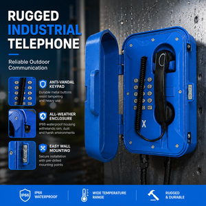 Téléphone d'urgence composite anti-âge pour centrale électrique, chemin de fer, mine, utilisation en extérieur, téléphone industriel étanche IP66 - Product Image 1