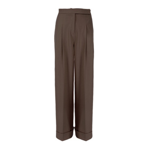 2024 primavera autunno tinta unita nera da ufficio <span class=keywords><strong>pantaloni</strong></span> da donna a vita alta con tasche da lavoro <span class=keywords><strong>pantaloni</strong></span> a pieghe da donna - Product Image 6