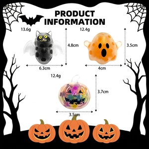 Pelota Antiestrés de TPR con Relleno de Perlas, Diseño de Fantasma, Murciélago y Calabaza, Juguete Creativo de Halloween para Aliviar el Estrés, Venta al por Mayor - Product Image 6