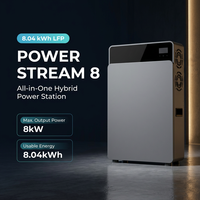 Estación de Energía Híbrida CFE 4kW 8kWh LiFePO4, Sistema de Almacenamiento de Energía Solar Todo en Uno, Entrada MPPT de 6.2kW, Montaje en Pared, Electrodomésticos