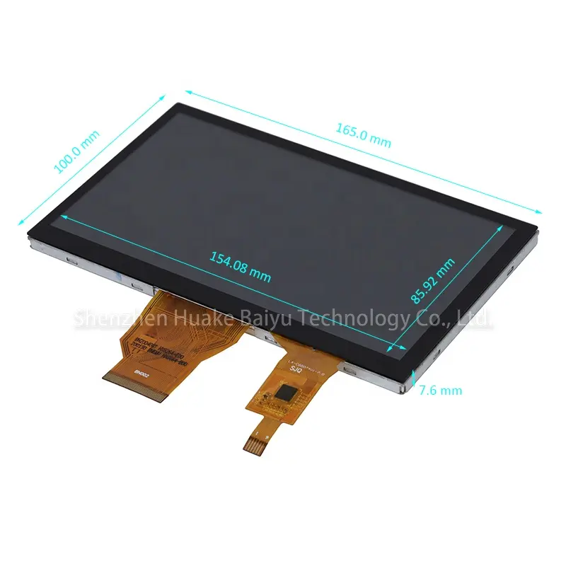 High Performance 50pin RGB LCD Display 7Inch 800x480 TFT Module 7 inch Capacitive Touch Screen Display for Car GPS Navigator