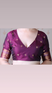 ผ้าส่าหรีผ้าไหมนุ่มลายดอกลาเวนเดอร์ที่สง่างามพร้อมด้วยการถักแบบซิกแซ็กเมนาการิซารีที่สวยงามเหมาะสำหรับงานแต่งงาน - Product Image 6