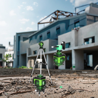 Laser rotatif à nivellement automatique pour l'arpentage et la mesure de niveaux laser vert croisé 4D Line
