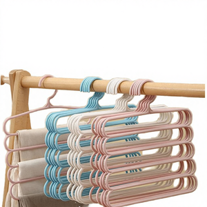 5 Tier Eco-Friendly Space Saving <strong>Multi</strong> Functional Plastic Pants Rack Trouser <strong>Hanger</strong> for Kitchen &amp; Living Room - Product Image 4