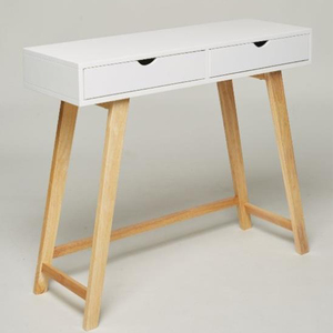 Phoenix Home Table <span class=keywords><strong>console</strong></span> moderne en <span class=keywords><strong>bois</strong></span> blanc avec 2 tiroirs pour salon avec panneau de style - Product Image 3