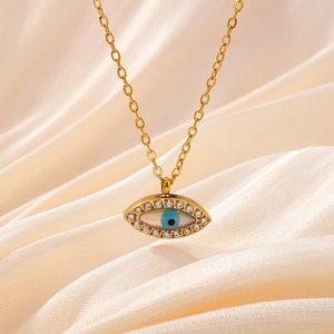 <span class=keywords><strong>Vente</strong></span> en gros <span class=keywords><strong>de</strong></span> bijoux fins en acier inoxydable personnalisés or diamant délicat oeil <span class=keywords><strong>de</strong></span> <span class=keywords><strong>diable</strong></span> turc pendentifs et breloques dames collier ras du cou - Product Image 5