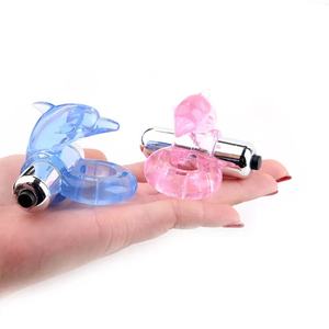 New Dolphin Cock <span class=keywords><strong>Ring</strong></span> Vibrator Fingerring dauerhafte Klitoris Massage Masturbation Vibrierende Verzögerung Ejakulation Vibe Sexspielzeug für M. - Product Image 5
