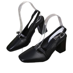 Summer New Arrival Large Square Toe <b>Sandals</b> for Women Wholesale Chain Thick Heel Design - Product Image 5