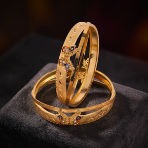 Bijoux de mode Kada plaqués or avec diamant Bijoux remplis d'or Oro Joyeria Cuivre Laiton Chapado En Oro Oro Laminado - Product Image 5