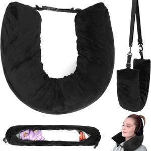 <b>U</b>-<b>Shaped</b> Travel <b>Pillow</b> 28x26x14cm Soft Plush Neck Support For Airplane Car Sleep - Product Image 5