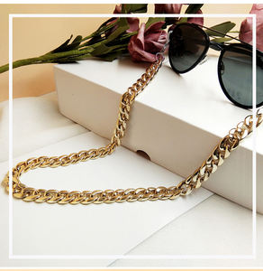 Chaîne cubaine en acrylique plaqué or de différentes tailles en vrac REWIN, accessoires en résine plastique ABS à maillons ouverts - Product Image 6